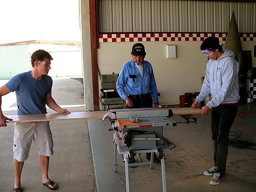 Student constructing part of trebuchet